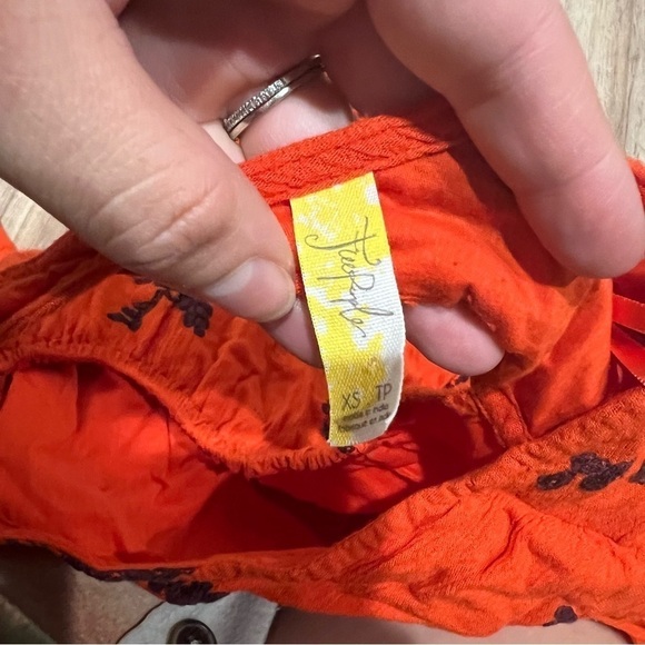 Free People Austin Embroidered Bohemian Mini Dress Red Orange - Picture 12 of 12